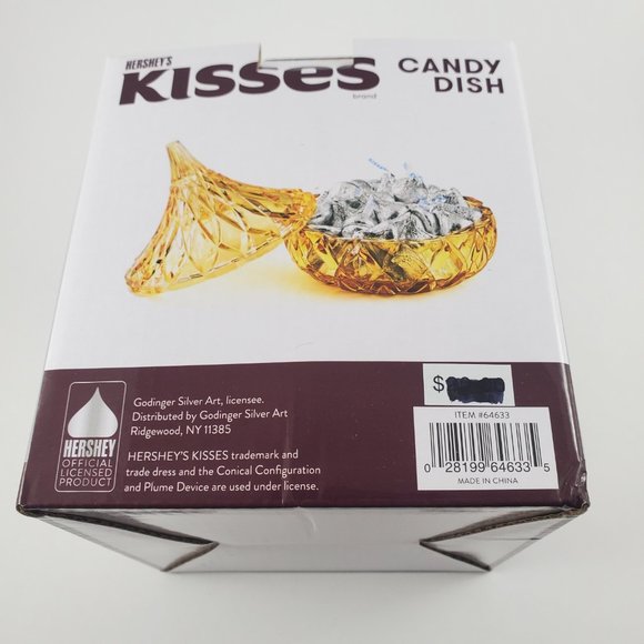 Hershey’s Kisses Crystal Covered Candy Dish Gold Godinger 5" Iridescent Glass - Picture 5 of 7